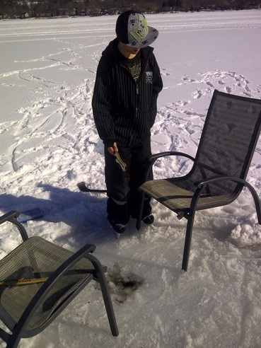 Ice Fishing at a Cottage Rental on Georgian Bay